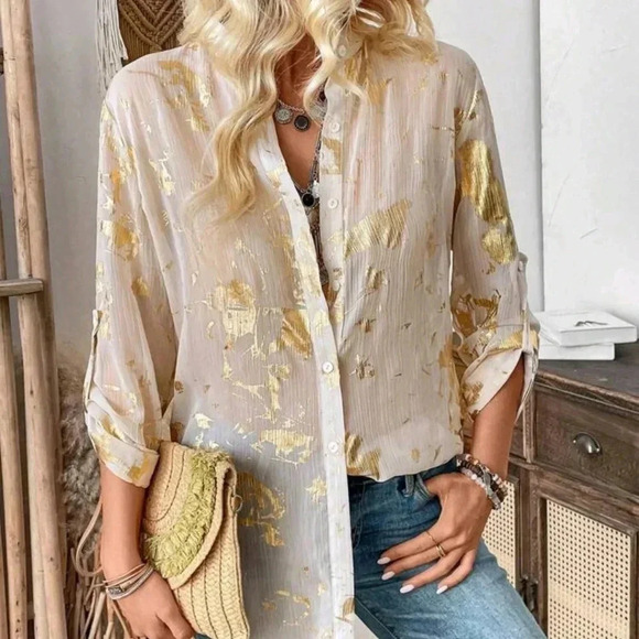 COPY - Ladies' Full PrintedLong Sleeve Shirt - Picture 1 of 5